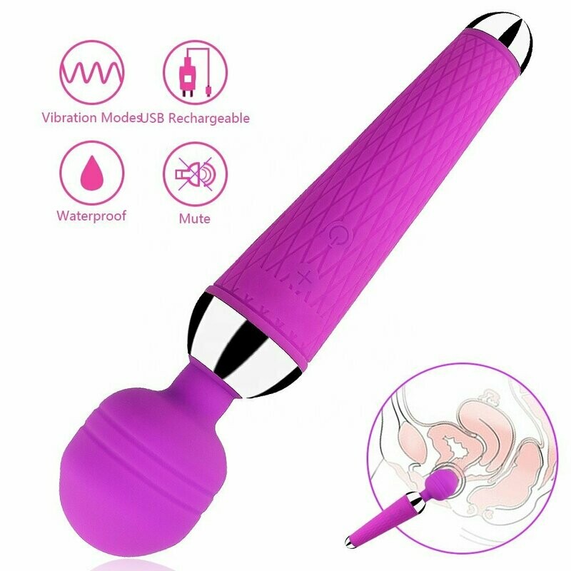 Flexible Silicone Wand USB Chargeable Vibrator
