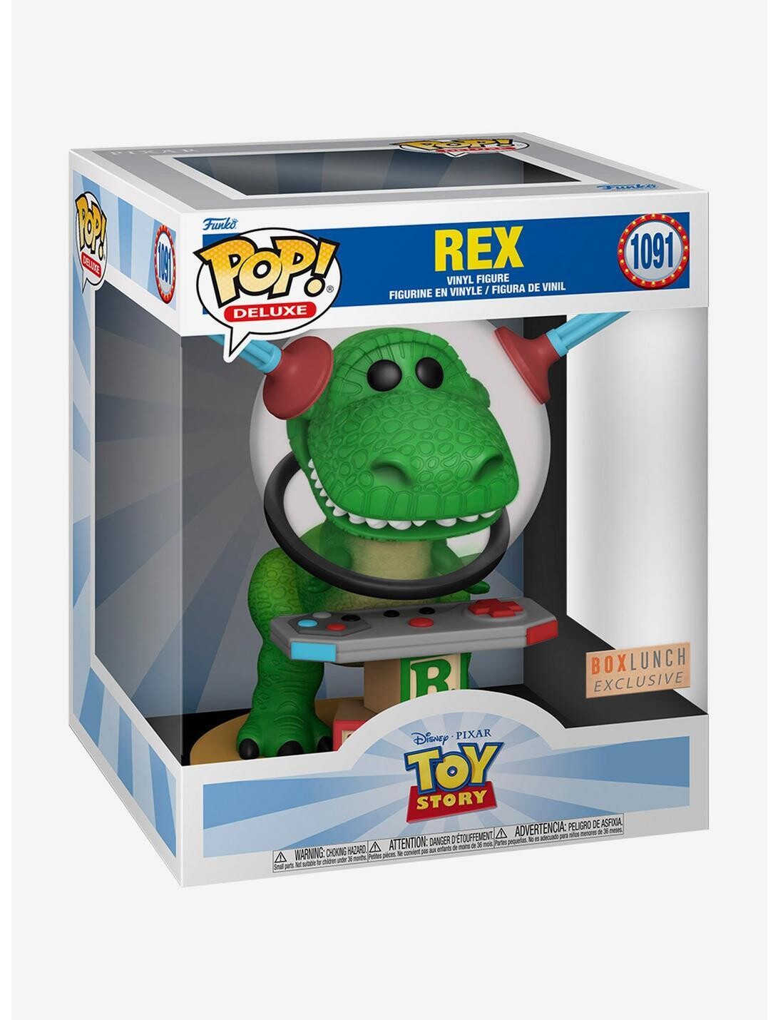 Funko Pop! Rex con control #1091 caja detalles - Toy Story