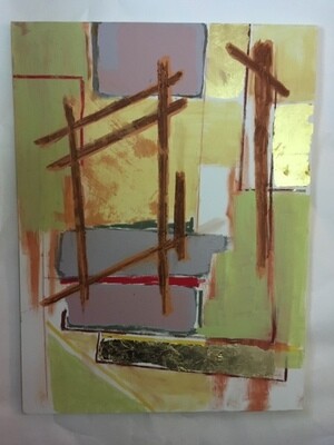 Oil on canvas gold leaf  36 x 48