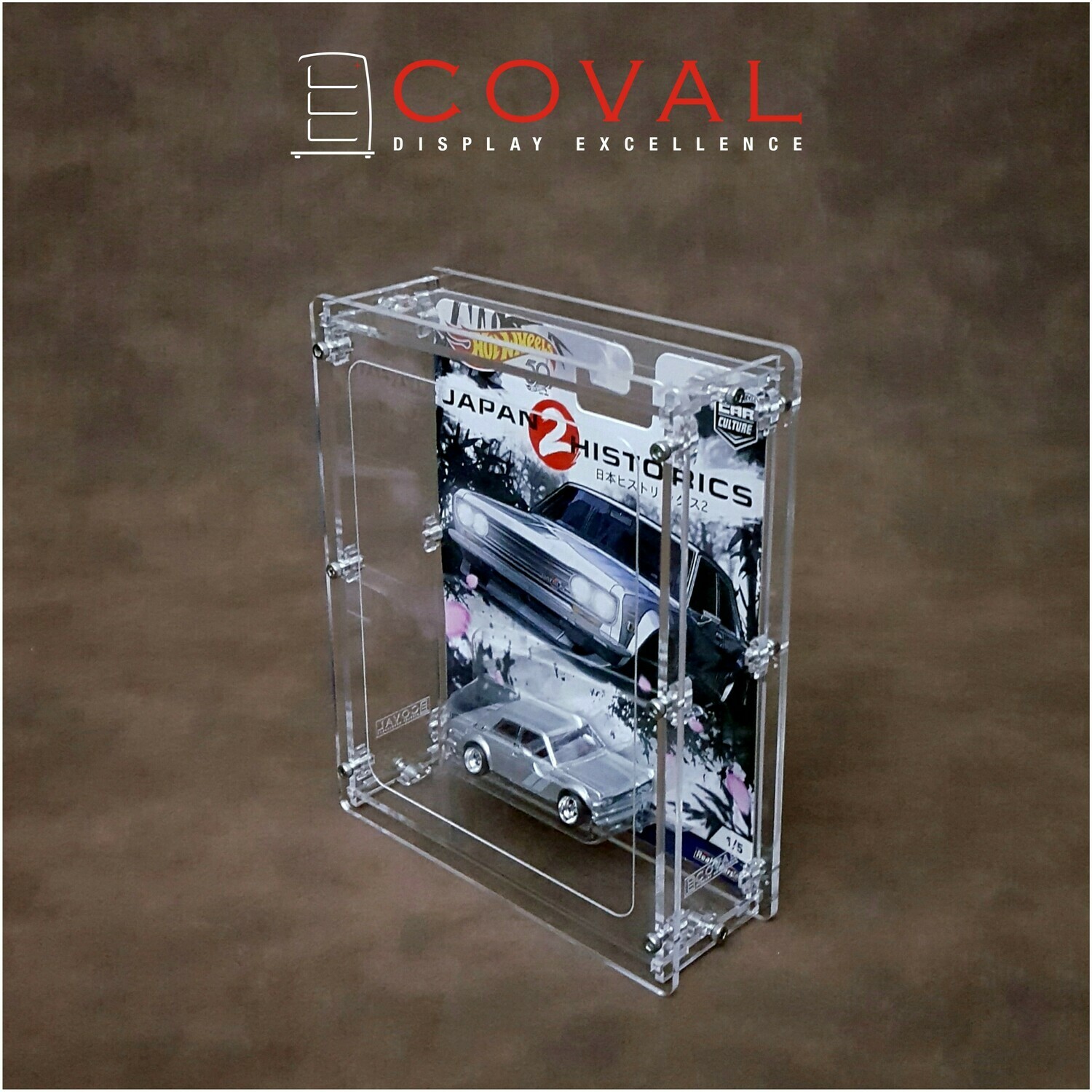 COVAL HXW-101 Acrylic Display Case Extra Wide Carded Hot Wheels Team Transport 