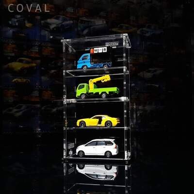 SMD-104B Acrylic Cabinet Holds 4 Loose Cars 1/64 Scale