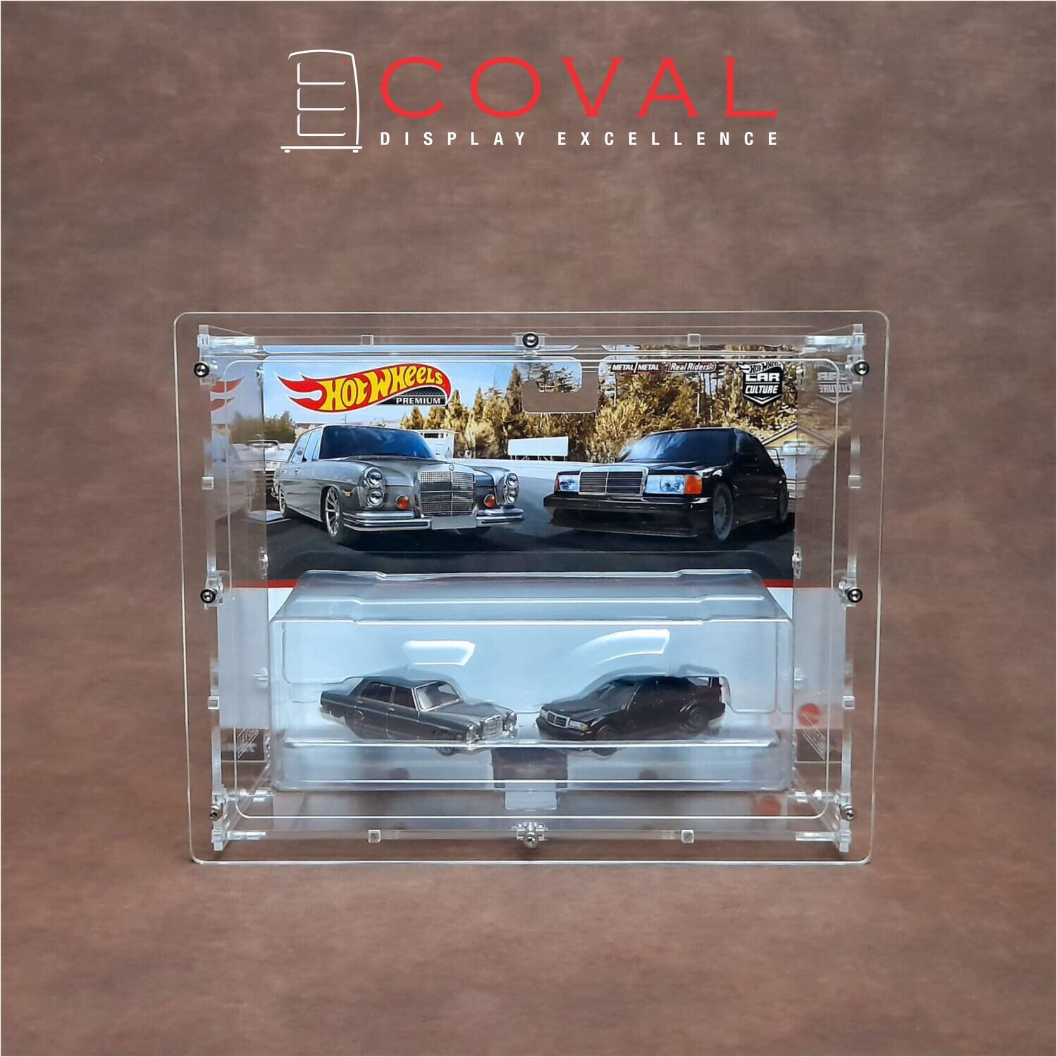 3 pcs COVAL HRC-101 Acrylic Display Case for Carded Basic Mainline Hot Wheels 