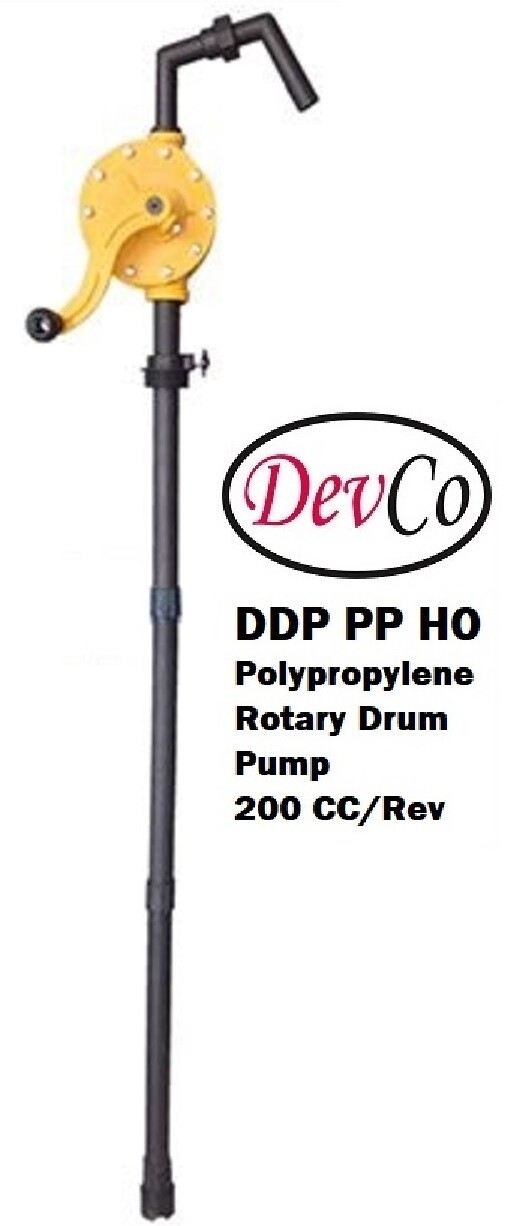 Polypropylene Rotary Hand Operated Drum Pump DDP PP HO 1"