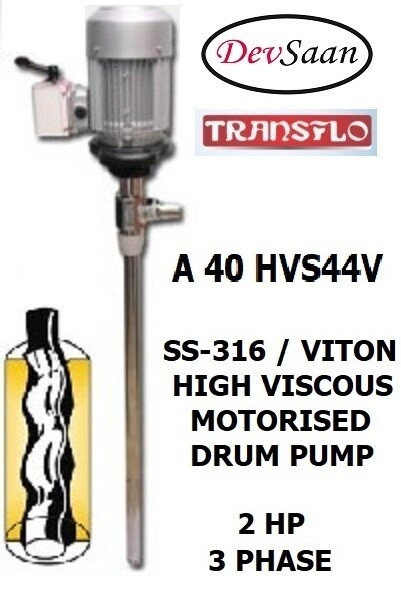 SS-316 High Viscous Drum Pump A 40 HVS44V Pompa Drum