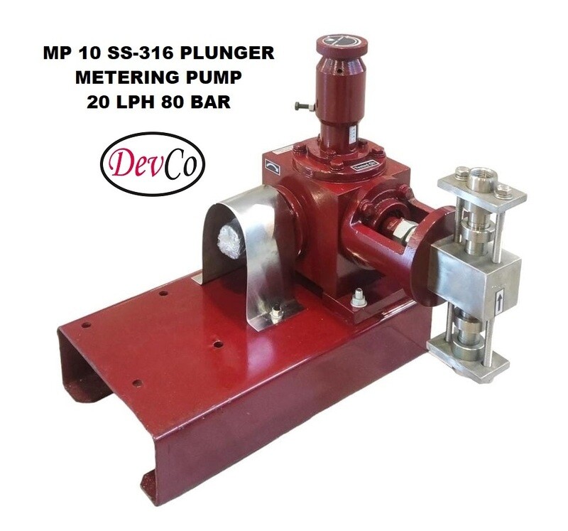 Pompa Dosing MP12080 SS-316 Plunger Metering Pump 20 LPH 80 Bar