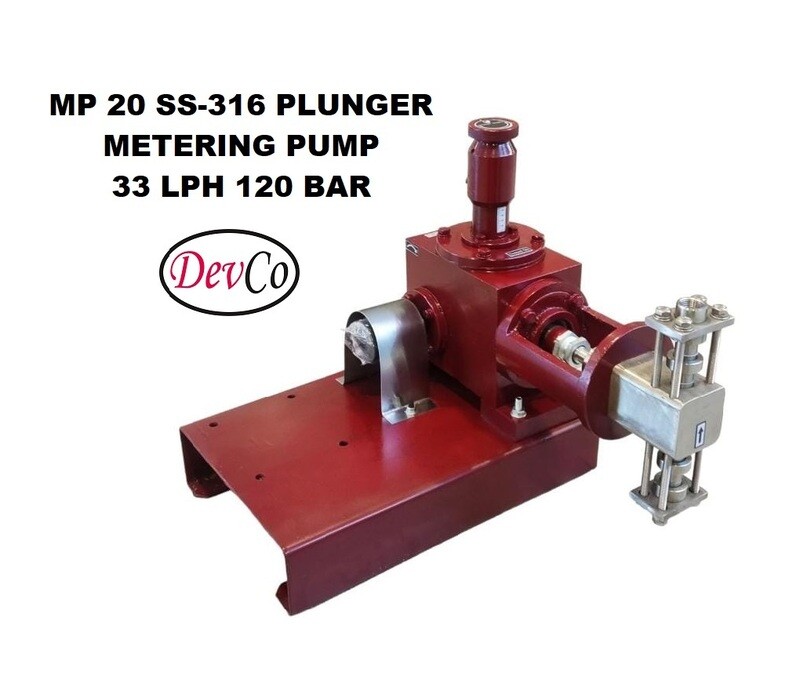 Pompa Dosing MP233120 SS-316 Plunger Metering Pump 33 LPH 120 Bar