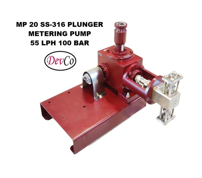 Pompa Dosing MP255100 SS-316 Plunger Metering Pump 55 LPH 100 Bar