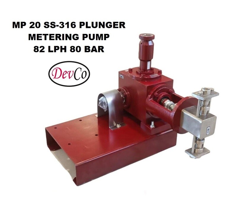 Pompa Dosing MP28280 SS-316 Plunger Metering Pump 82 LPH 80 Bar