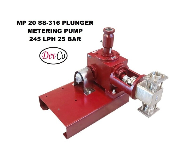 Pompa Dosing MP224525 SS-316 Plunger Metering Pump 245 LPH 25 Bar
