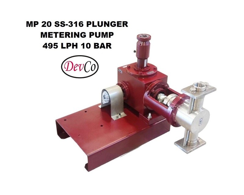 Pompa Dosing MP249510 SS-316 Plunger Metering Pump 495 LPH 10 Bar