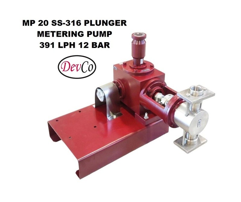 Pompa Dosing MP239112 SS-316 Plunger Metering Pump 391 LPH 12 Bar