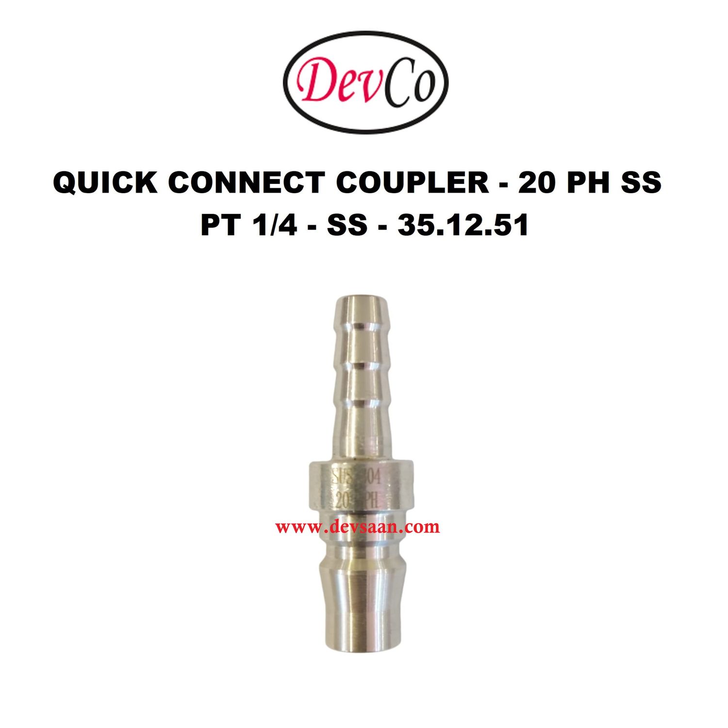 20 PH SS Quick Connect Coupler - PT 1/4