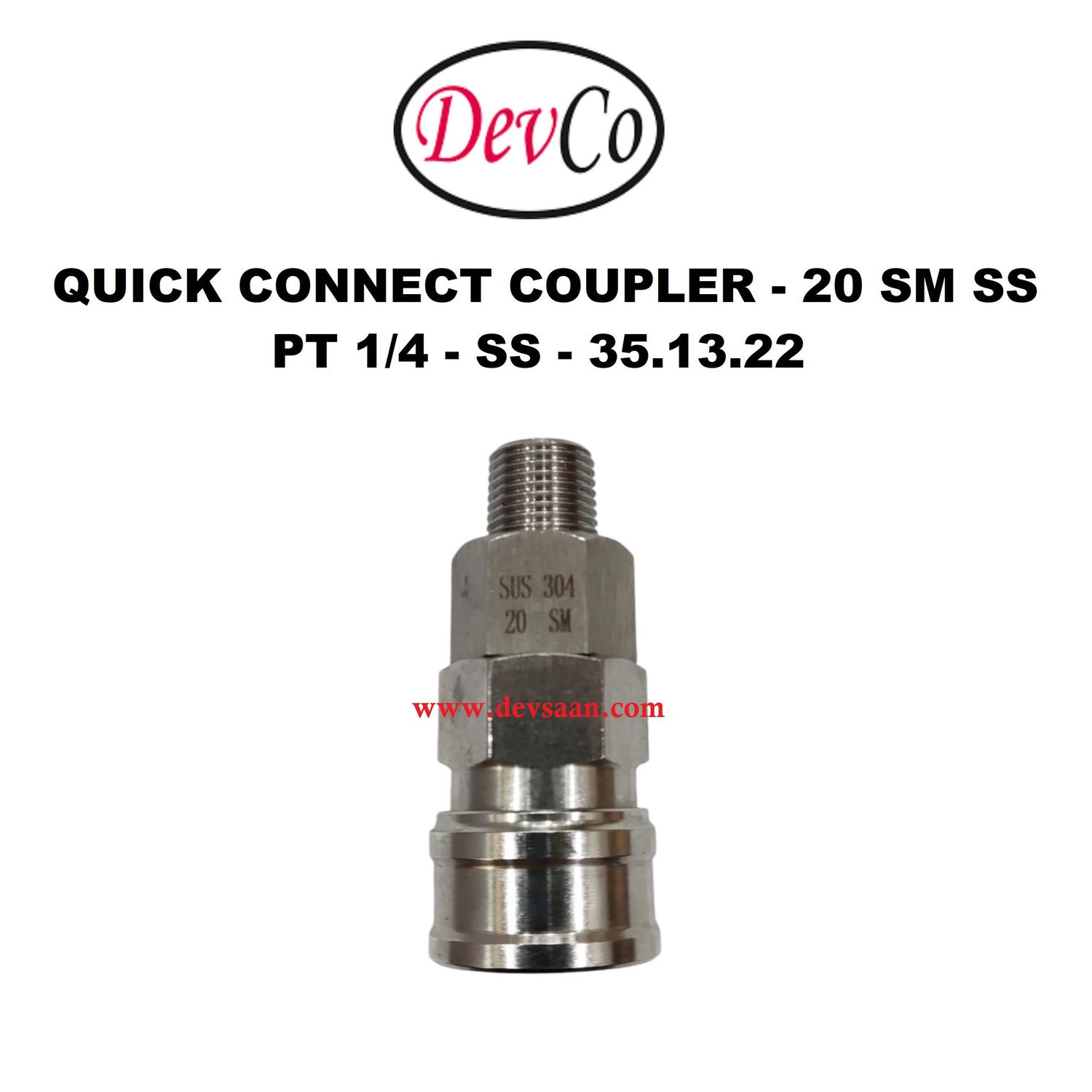 20 SM SS Quick Connect Coupler - PT 1/4