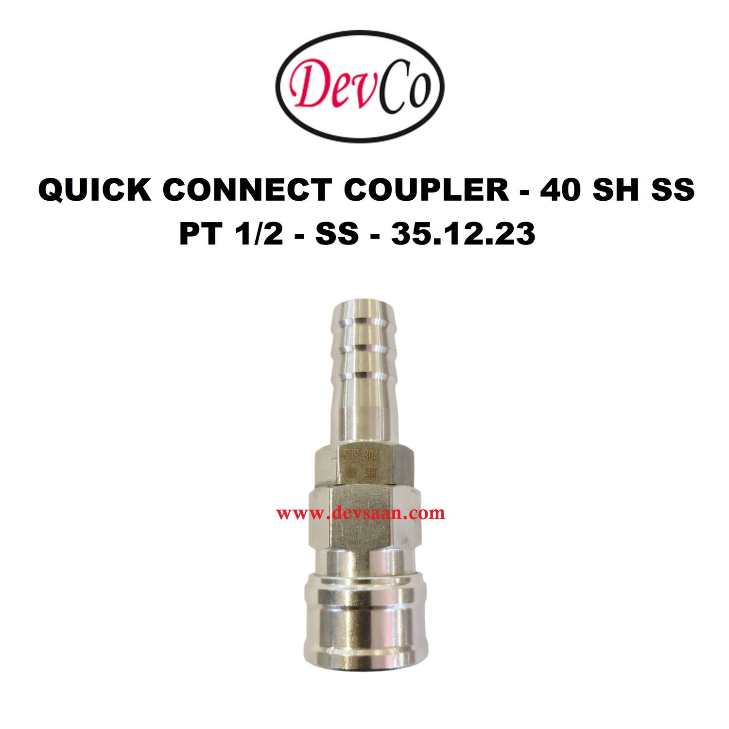 40 SH SS Quick Connect Coupler - PT 1/2