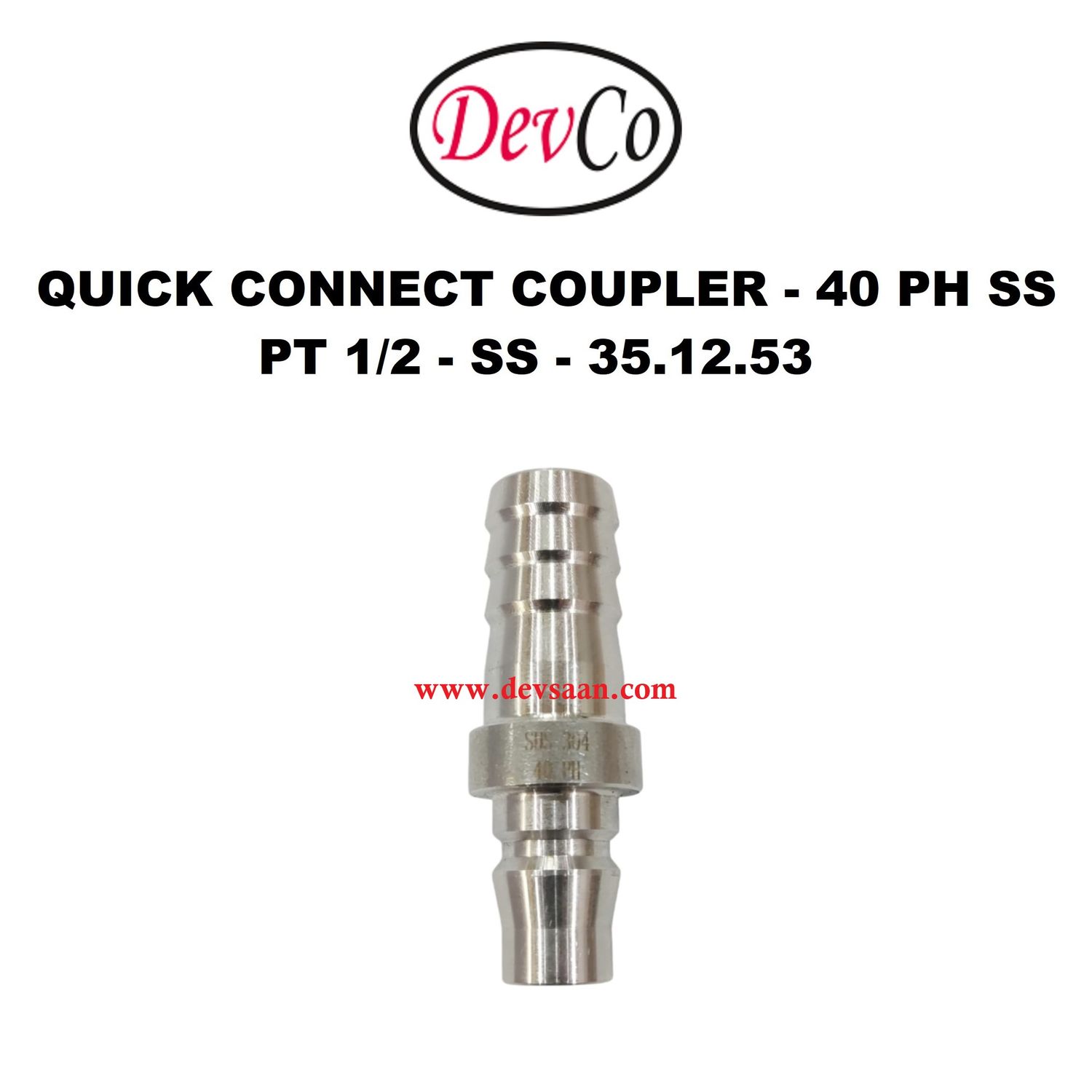 40 PH SS Quick Connect Coupler - PT 1/2