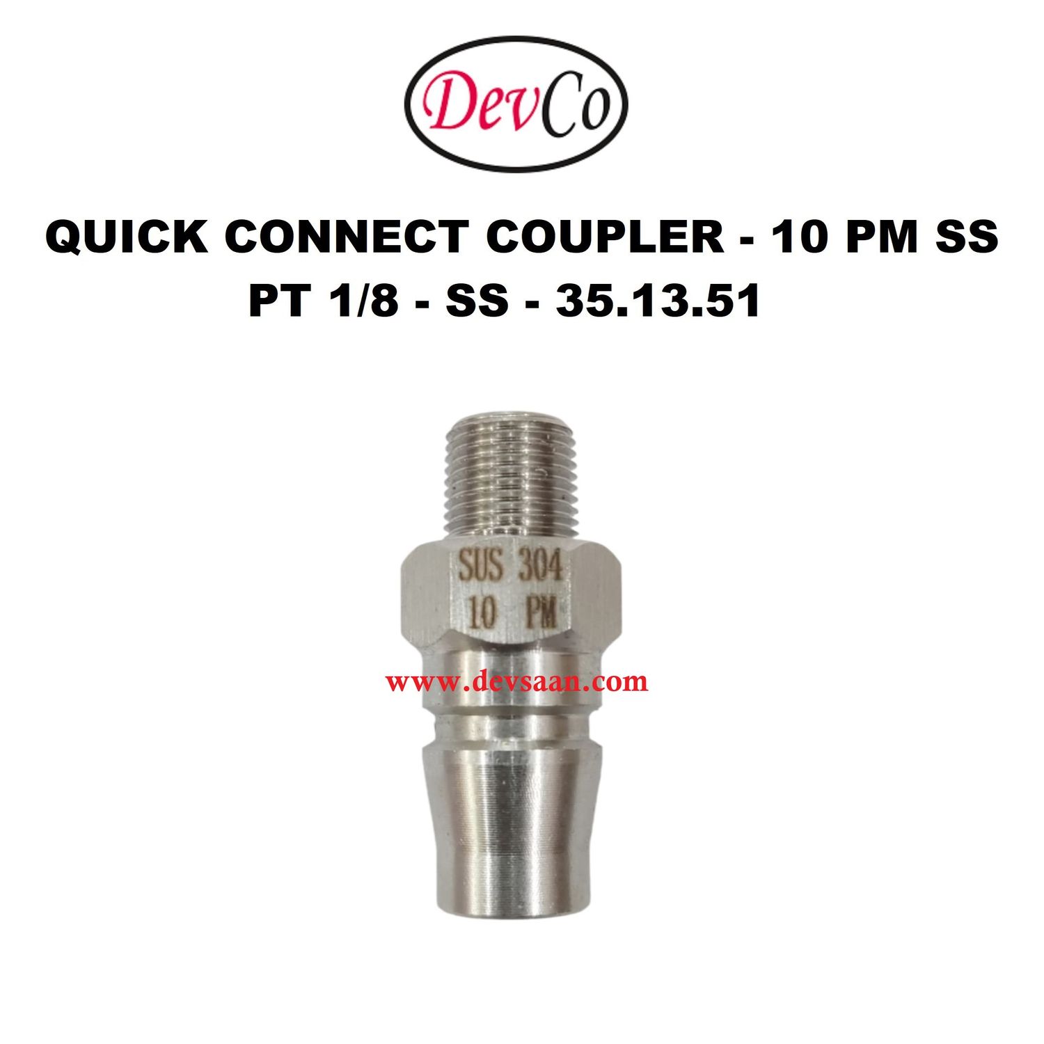 10 PM SS Quick Connect Coupler - PT 1/8