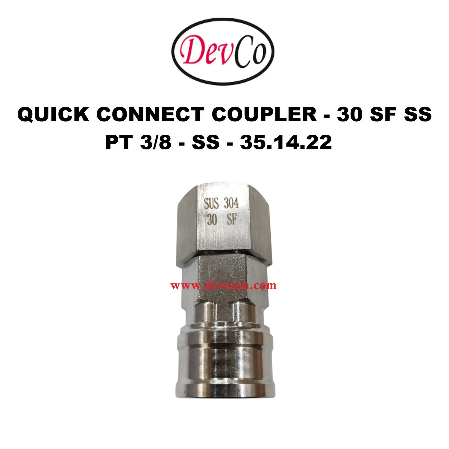 30 SF SS Quick Connect Coupler - PT 3/8