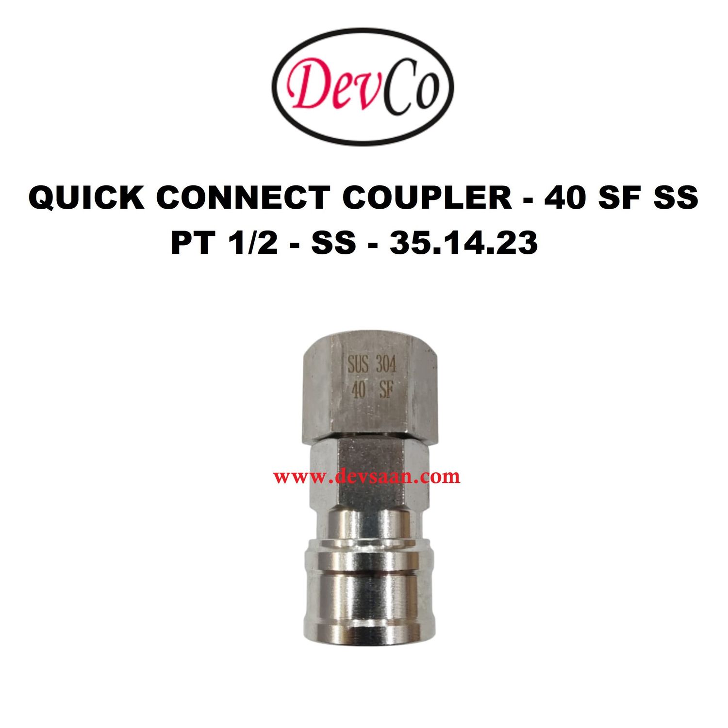 40 SF SS Quick Connect Coupler - PT 1/2