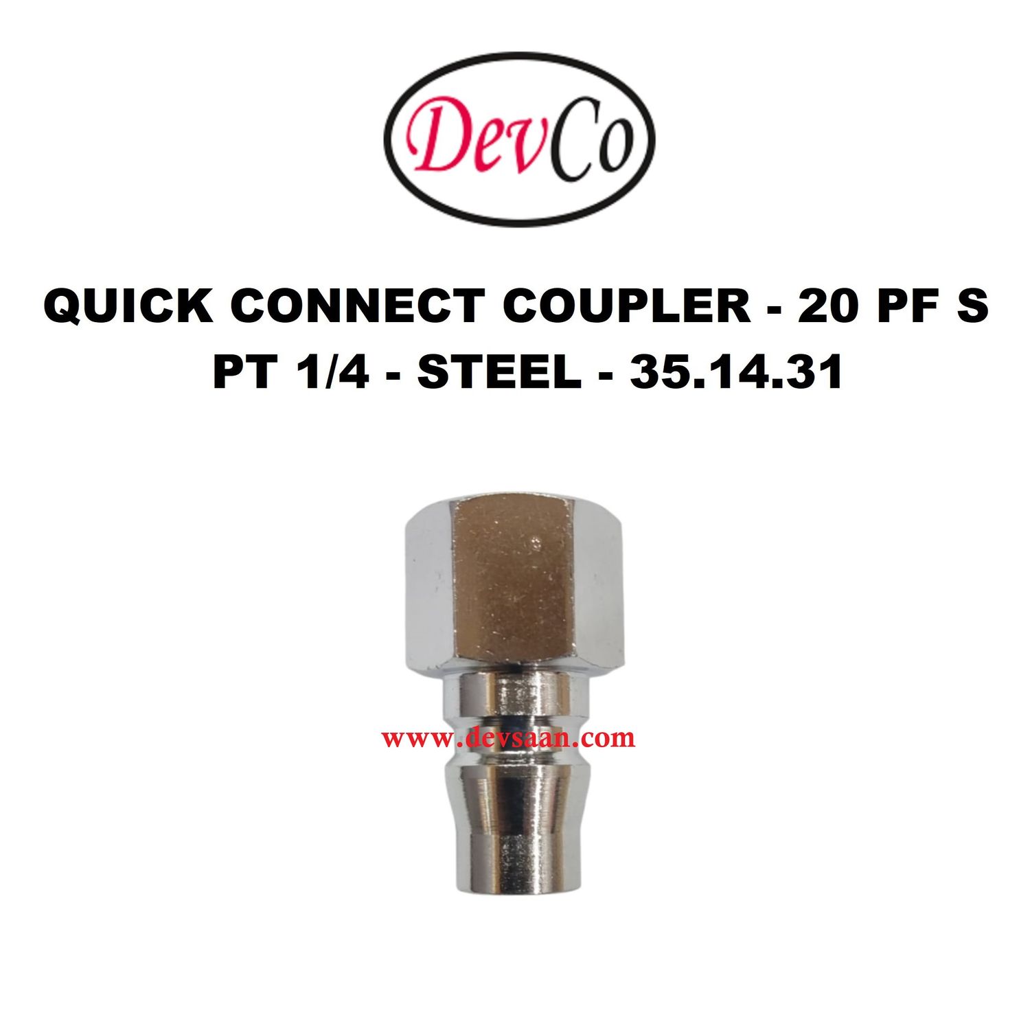 20 PF S Quick Connect Coupler - PT 1/4