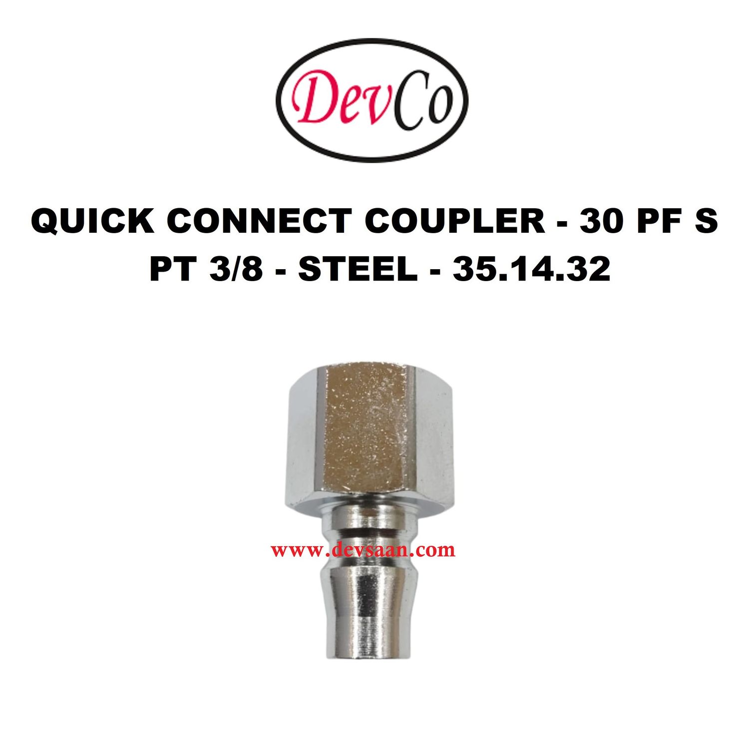 30 PF S Quick Connect Coupler - PT 3/8