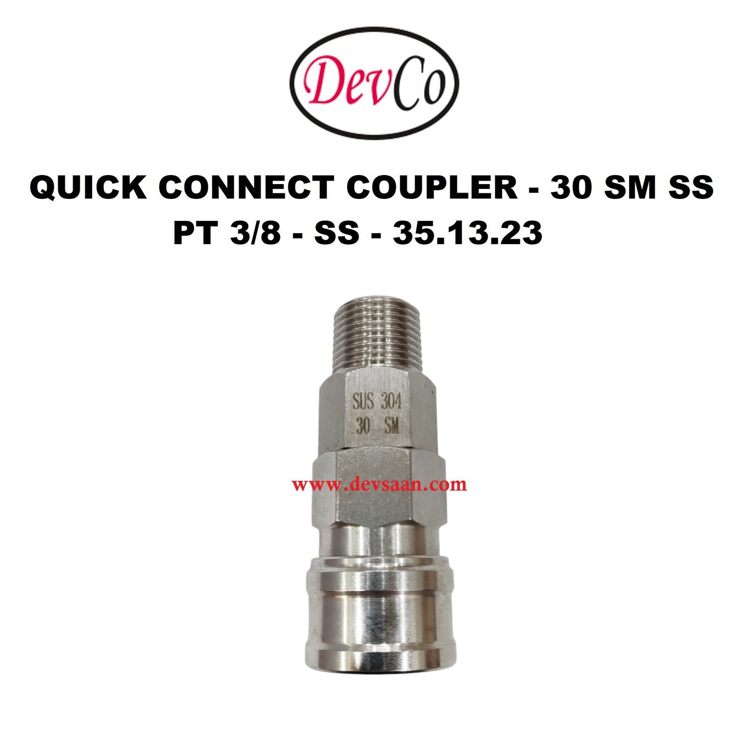30 SM SS Quick Connect Coupler - PT 3/8
