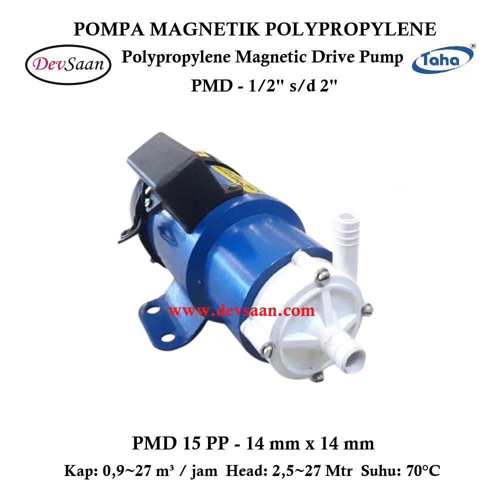 Polypropylene Magnetic Drive Pump PMD-15 Pompa Magnetik