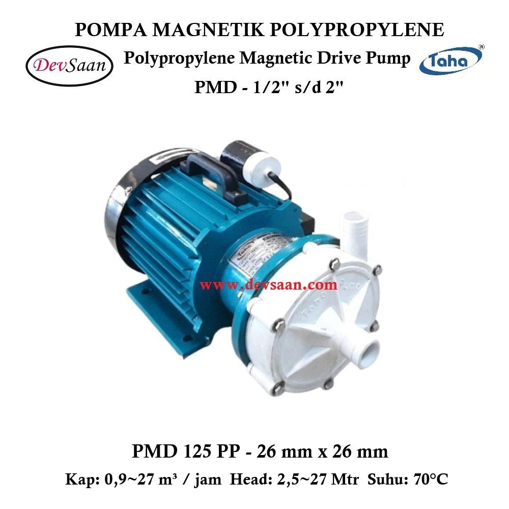 Polypropylene Magnetic Drive Pump PMD-125 Pompa Magnetik