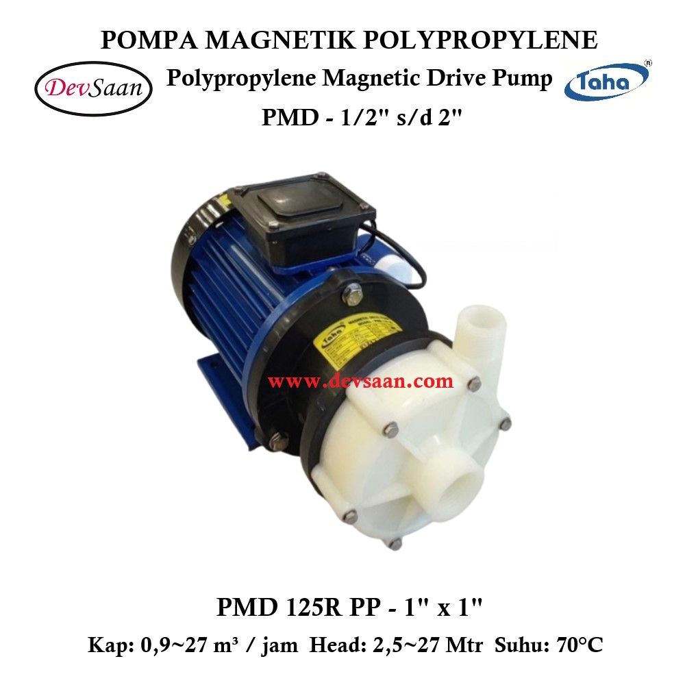 Polypropylene Magnetic Drive Pump PMD-125R Pompa Magnetik