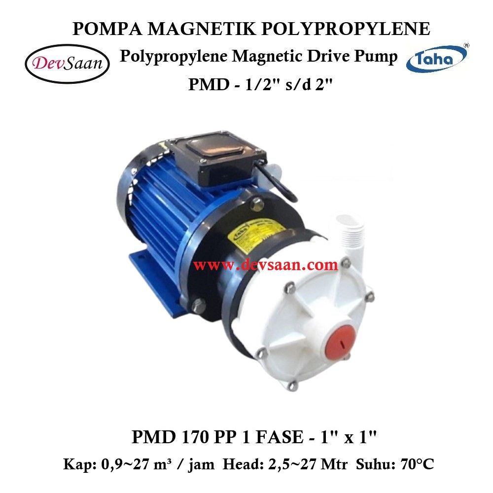 Polypropylene Magnetic Drive Pump PMD-170 Pompa Magnetik