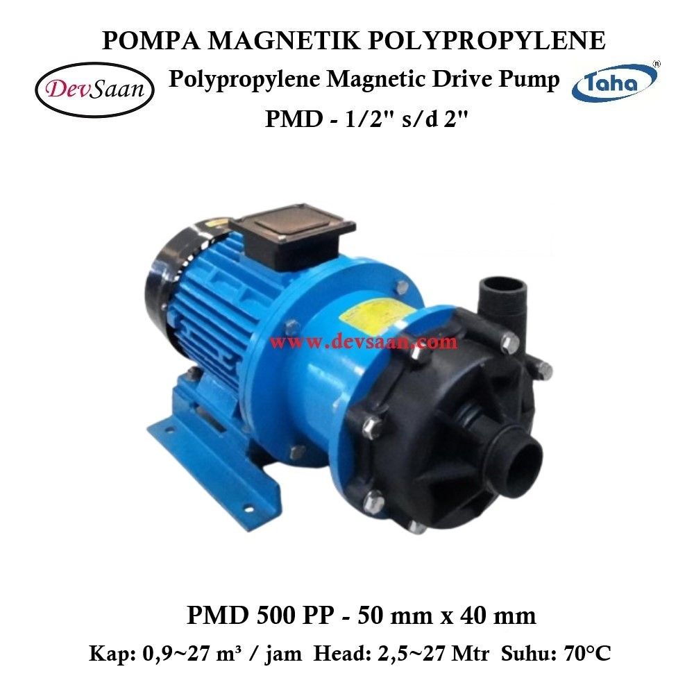 Polypropylene Magnetic Drive Pump PMD-500 Pompa Magnetik