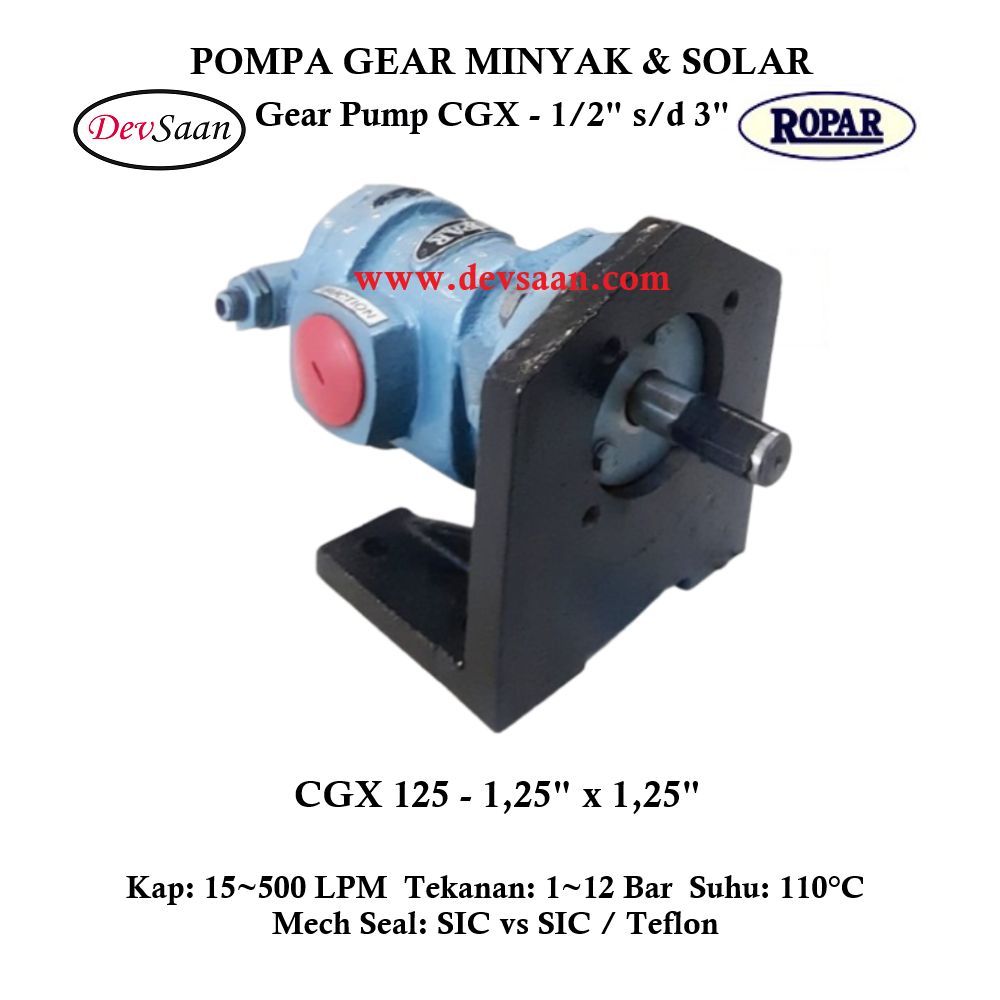 Gear Pump Helikal CGX 125 Pompa Roda Gigi