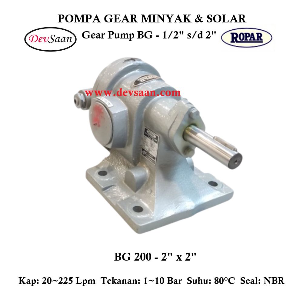Gear Pump Helikal BG 200 Pompa Roda Gigi