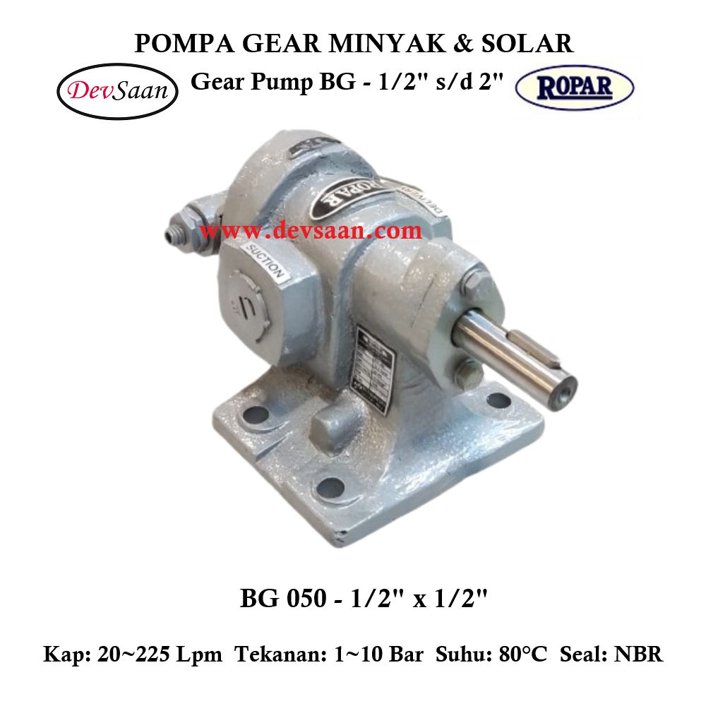 Gear Pump Helikal BG 050 Pompa Roda Gigi