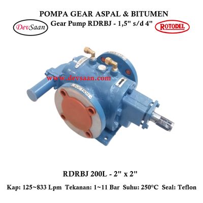 Gear Pump Rotari Jacket RDRBJ 200L Pompa Aspal