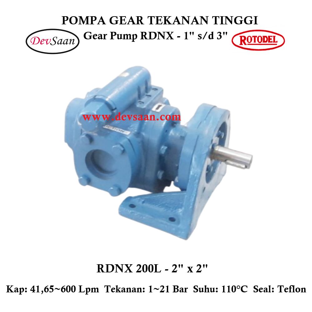 Gear Pump Rotari RDNX 200L Tekanan Tinggi