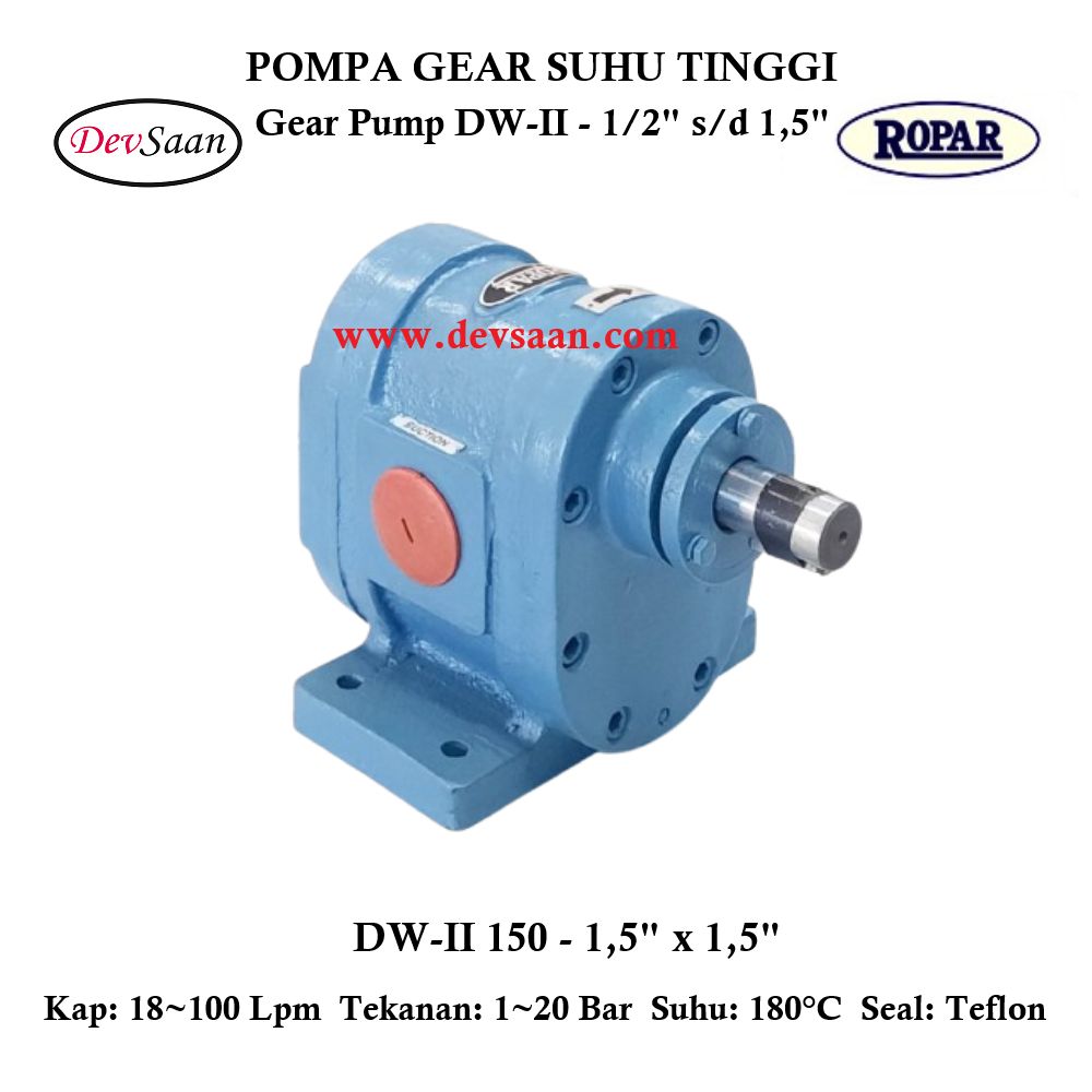 Gear Pump Helikal DW-II 150 Pompa Tekanan Tinggi