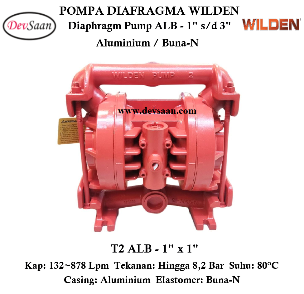 Diaphragm Pump T2 ALB Pompa Diafragma Wilden 1&quot;