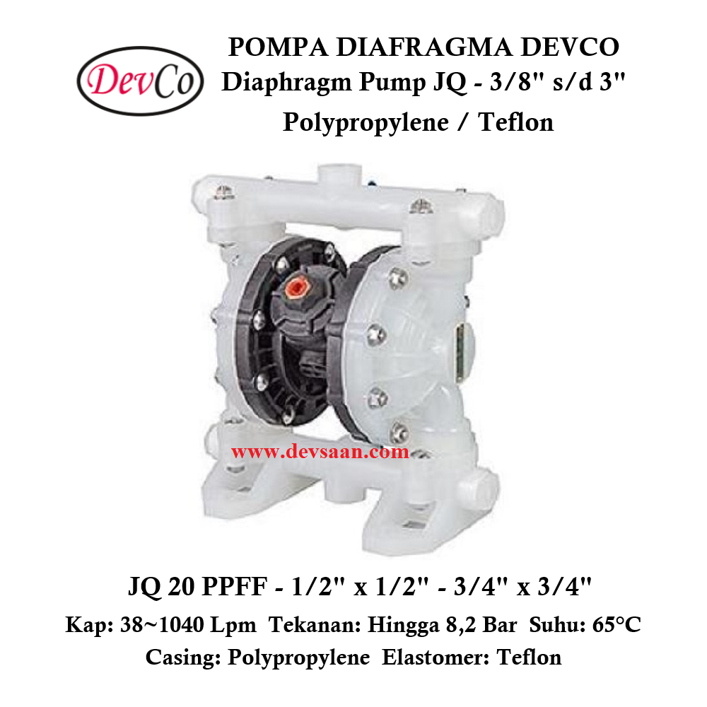 Diaphragm Pump JQ 20 PPFF Pompa Diafragma Devco 3/4&quot;