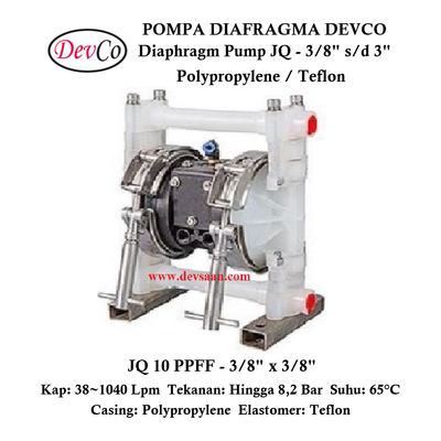 Diaphragm Pump JQ 10 PPFF Pompa Diafragma Devco 3/8&quot;