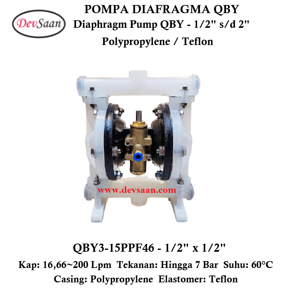 Diaphragm Pump QBY3-15PPF46 Pompa Diafragma QBY 1/2&quot;