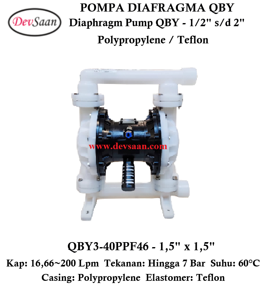Diaphragm Pump QBY3-40PPF46 Pompa Diafragma QBY 1,5&quot;
