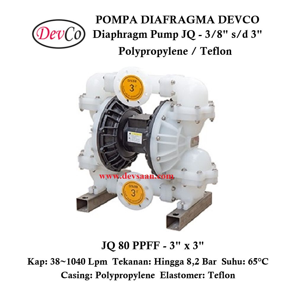 Diaphragm Pump JQ 80 PPFF Pompa Diafragma Devco 3&quot;