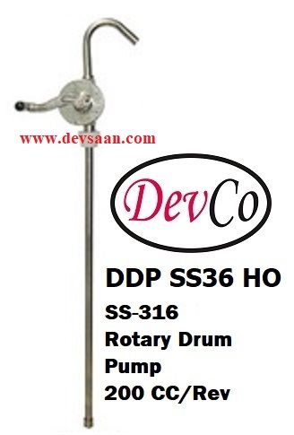SS-316L Rotary Hand Operated Drum Pump DDP SS36 HO 1&quot;