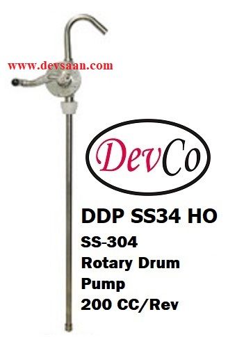 SS-304 Rotary Hand Operated Drum Pump DDP SS34 HO 1&quot;