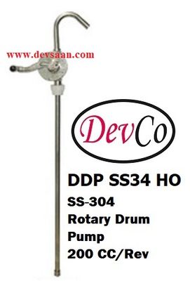 SS-304 Rotary Hand Operated Drum Pump DDP SS34 HO 1&quot;