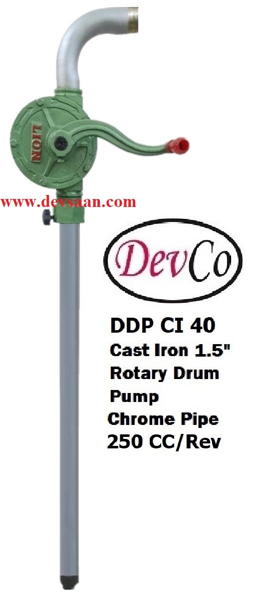 CI Chrome Rotary Hand Operated Drum Pump DDP CI40 HO 40 mm