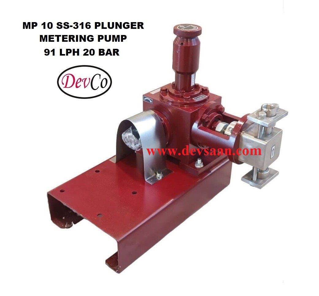 Pompa Dosing MP19120 SS-316 Plunger Metering Pump 91 LPH 20 Bar