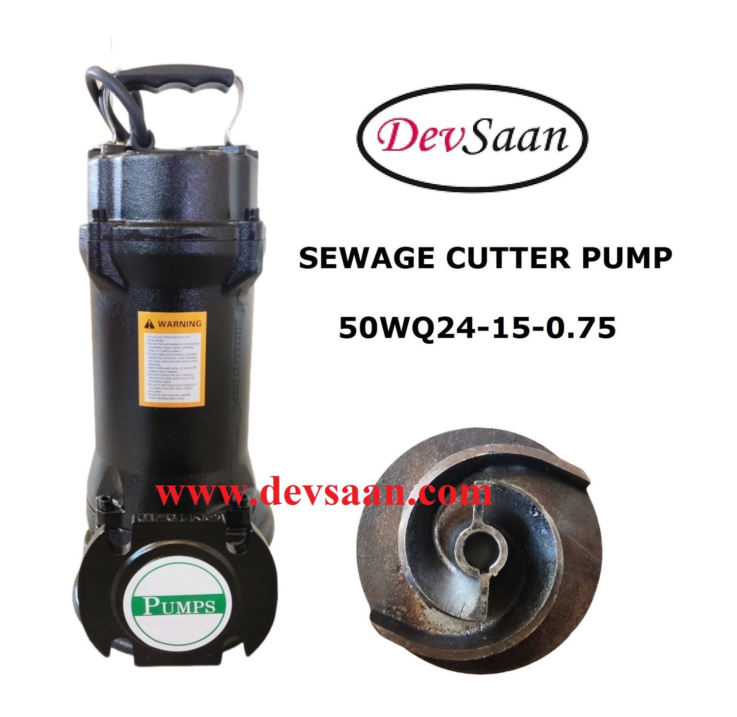 Sewage Cutter Pump 50WQ24-15-0.75 Pompa Celup Air Kotor