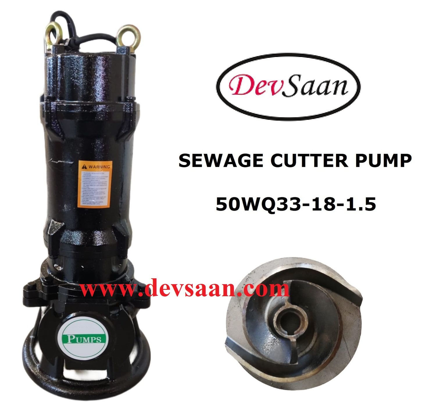 Sewage Cutter Pump 50WQ33-18-1.5 Pompa Celup Air Kotor