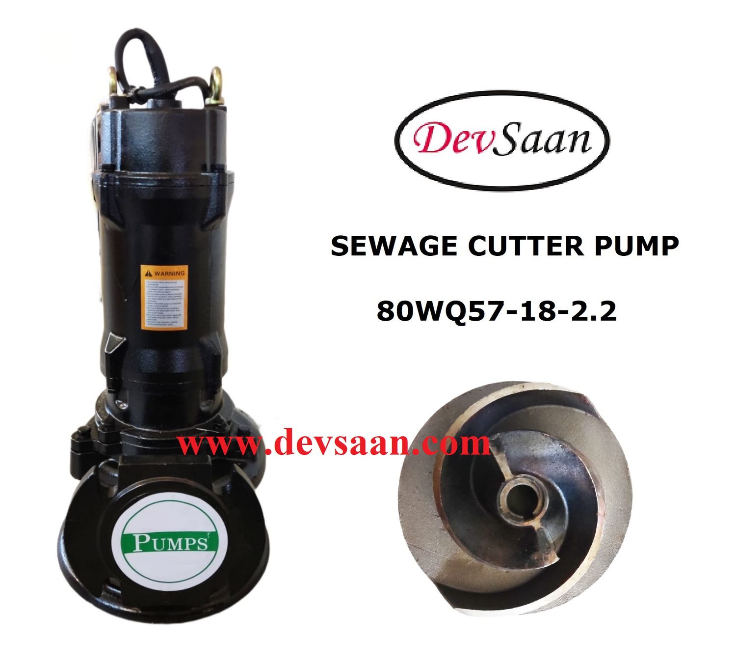 Sewage Cutter Pump 80WQ57-18-2.2 Pompa Celup Air Kotor